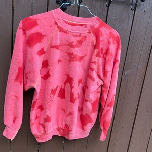 Up-cycled bleach dyed unisex medium sweatshirt